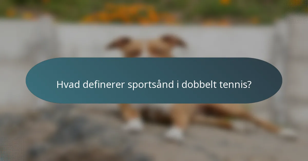 Hvad definerer sportsånd i dobbelt tennis?