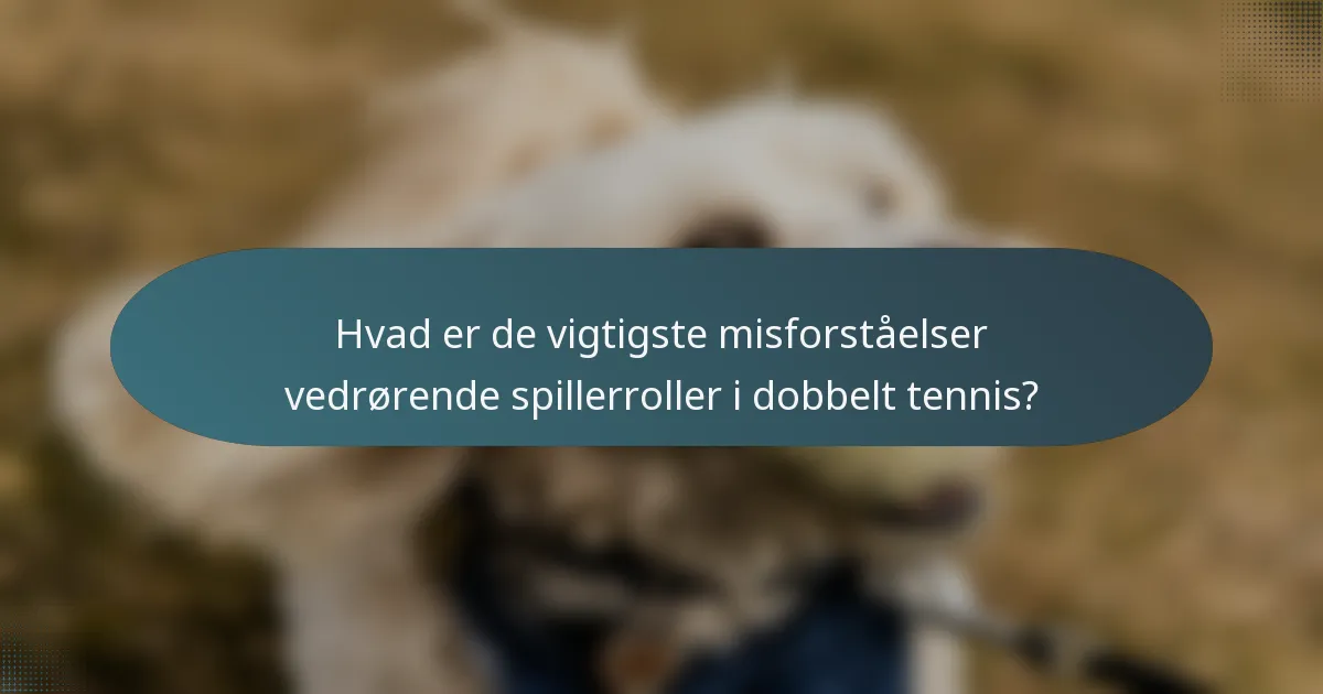 Hvad er de vigtigste misforståelser vedrørende spillerroller i dobbelt tennis?