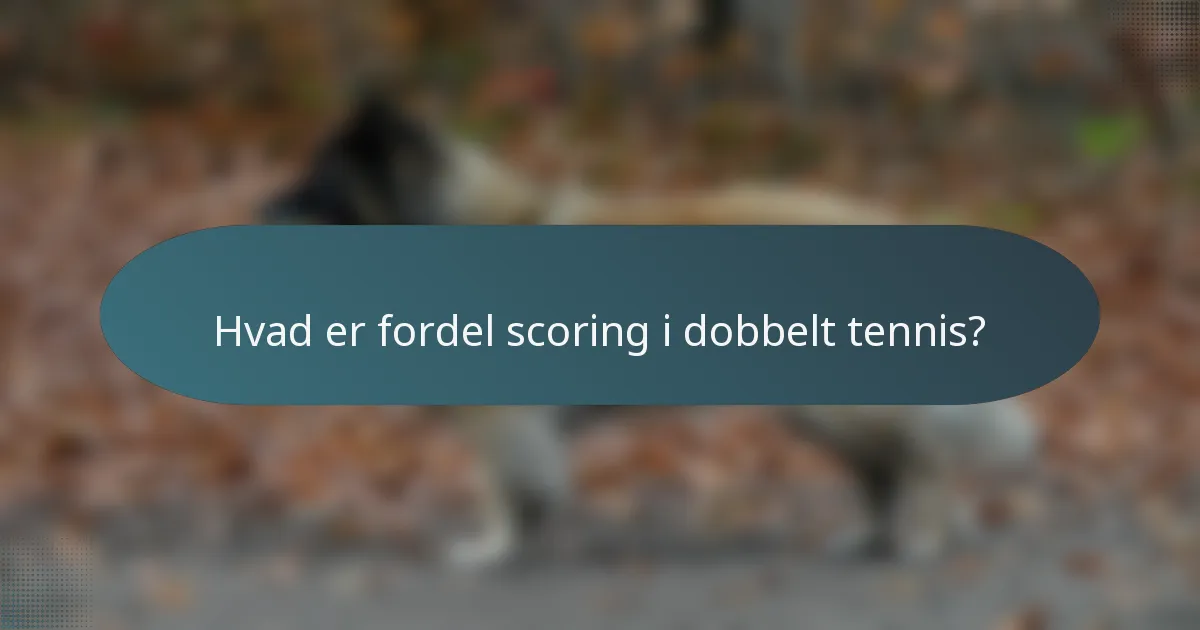 Hvad er fordel scoring i dobbelt tennis?