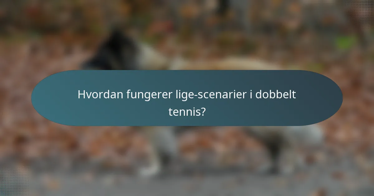 Hvordan fungerer lige-scenarier i dobbelt tennis?